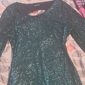 Emerald green sequined dress size 8
